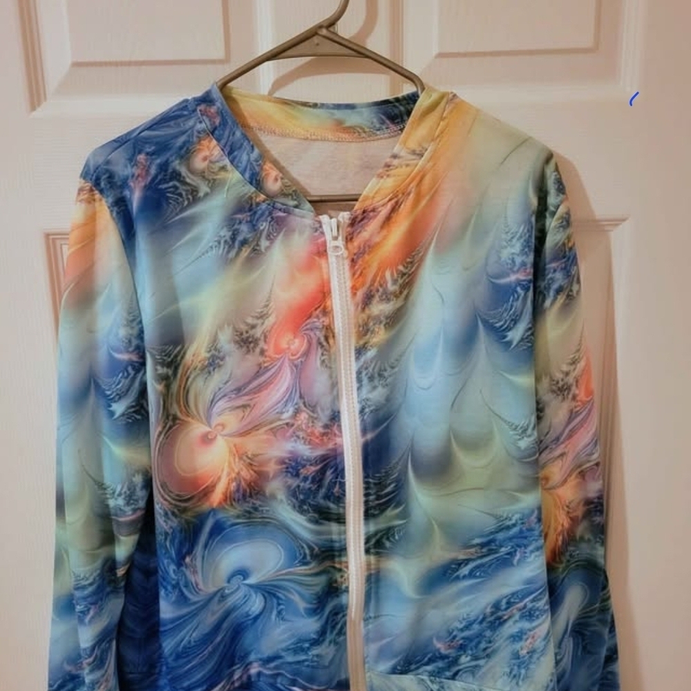NWOT! Multicolor Swirl Zip-Up Jacket - Women